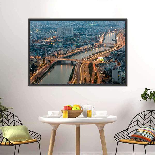 Ho Chi Minh City View Vietnam Canvas Wall Art-5 Horizontal-Gallery Wrap-22" x 12"-Tiaracle