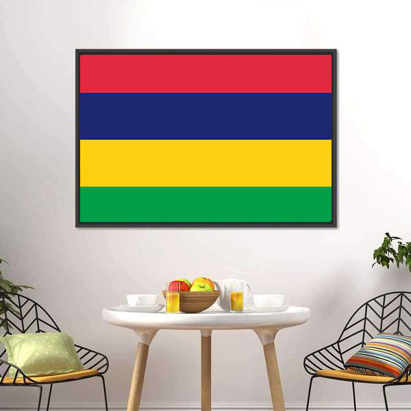 Flag Of Mauritius Canvas Wall Art-5 Horizontal-Gallery Wrap-22" x 12"-Tiaracle