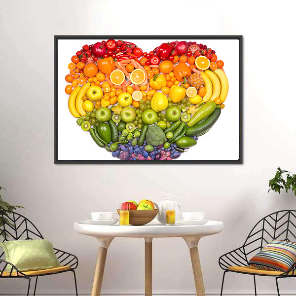 Heart Of Fruits And Vegetables Canvas Wall Art-5 Horizontal-Gallery Wrap-22" x 12"-Tiaracle