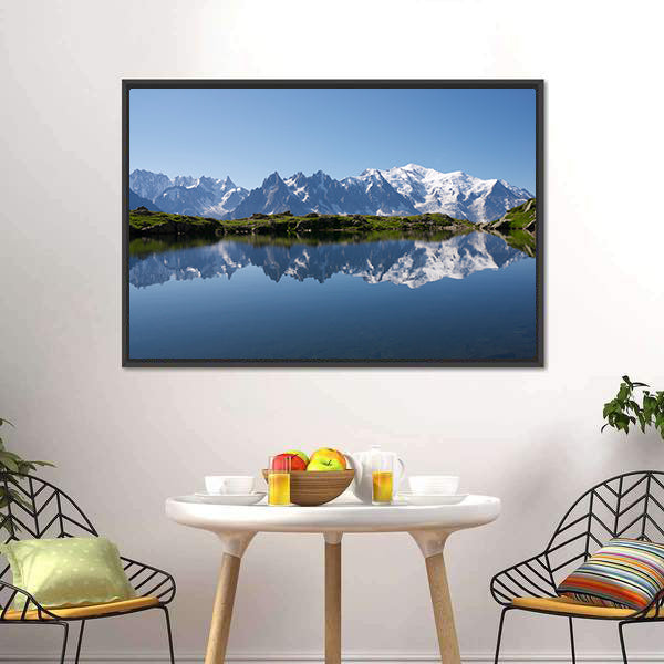 Mont Blanc reflected in Cheserys Lake Canvas Wall Art
