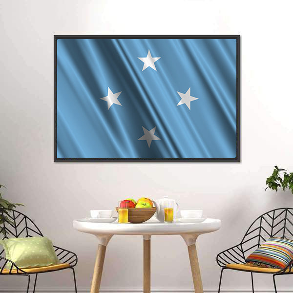 Micronesia Flag Canvas Wall Art-5 Horizontal-Gallery Wrap-22" x 12"-Tiaracle