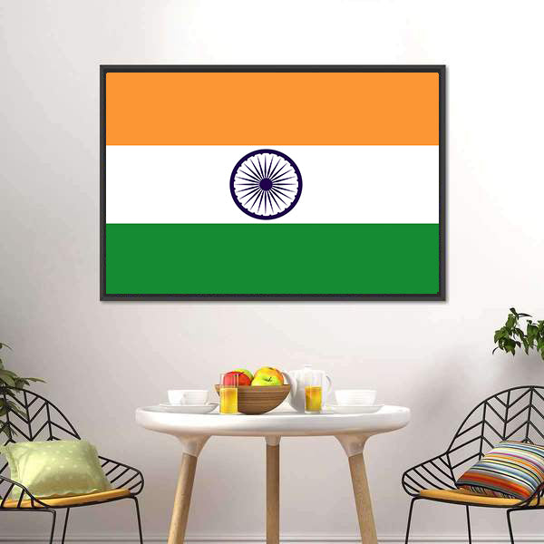 Flag Of India Canvas Wall Art-5 Horizontal-Gallery Wrap-22" x 12"-Tiaracle
