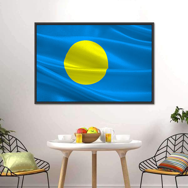 Flag Of Palau Canvas Wall Art-5 Horizontal-Gallery Wrap-22" x 12"-Tiaracle