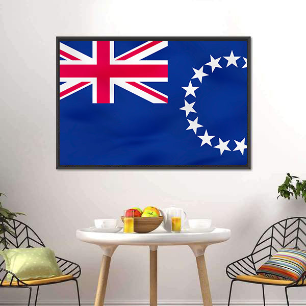 Cook Islands Flag with Circle of Stars Canvas Wall Art