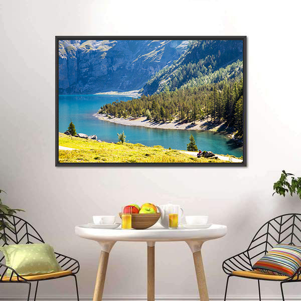 Oeschinen Lake Canvas Wall Art-5 Horizontal-Gallery Wrap-22" x 12"-Tiaracle