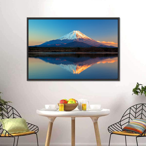 Mount Fuji & Lake Shoji Canvas Wall Art-5 Horizontal-Gallery Wrap-22" x 12"-Tiaracle