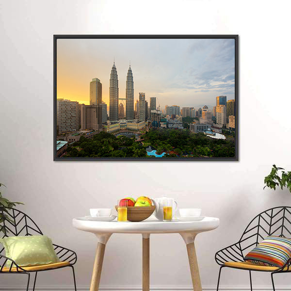 Kuala Lumpur City Skyline Canvas Wall Art-5 Horizontal-Gallery Wrap-22" x 12"-Tiaracle