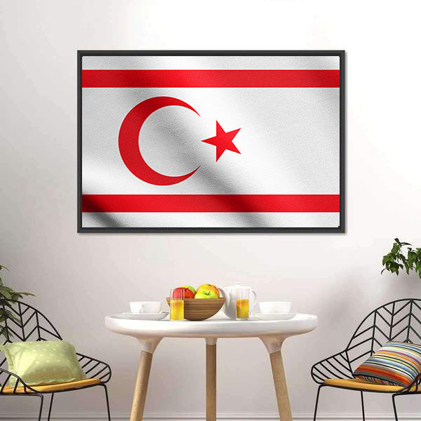 Northern Cyprus Flag Canvas Wall Art-5 Horizontal-Gallery Wrap-22" x 12"-Tiaracle