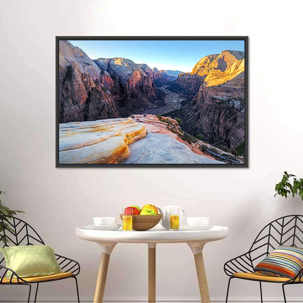 Mountain Valley In Zion Canvas Wall Art-5 Horizontal-Gallery Wrap-22" x 12"-Tiaracle