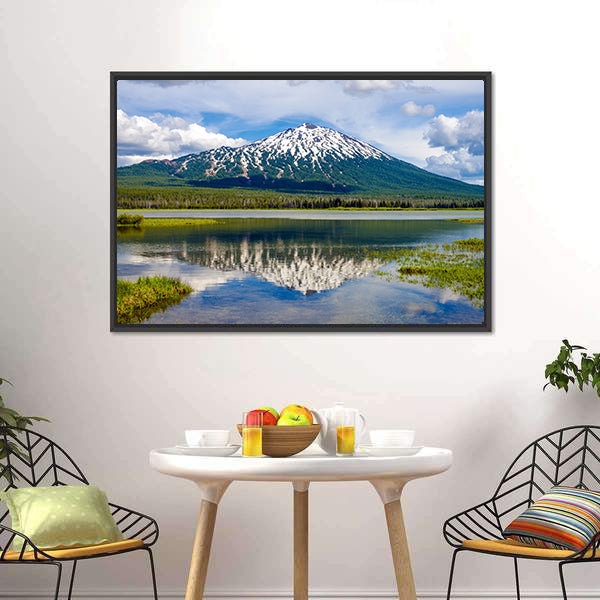 Mount Bachelor In Oregon Canvas Wall Art-5 Horizontal-Gallery Wrap-22" x 12"-Tiaracle