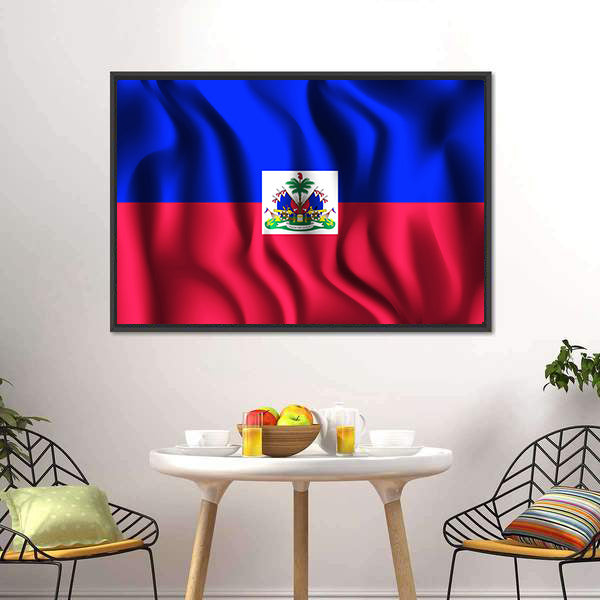 Flag Of Haiti Canvas Wall Art-5 Horizontal-Gallery Wrap-22" x 12"-Tiaracle
