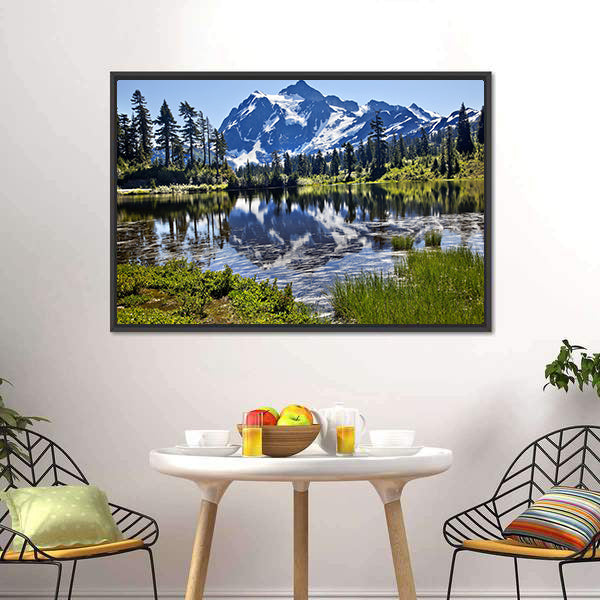 Mount Shuksan Canvas Wall Art-5 Horizontal-Gallery Wrap-22" x 12"-Tiaracle