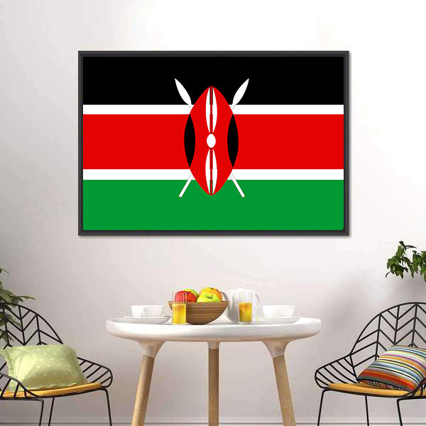 Flag Of Kenya Illustration Canvas Wall Art-5 Horizontal-Gallery Wrap-22" x 12"-Tiaracle