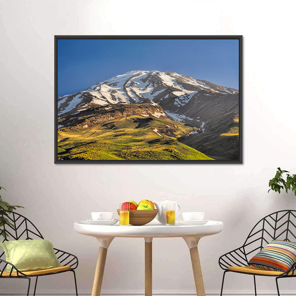 Majestic Snow-capped Volcano Peak Canvas Wall Art
