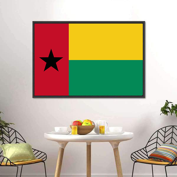 Flag Of Guinea Bissau Canvas Wall Art-5 Horizontal-Gallery Wrap-22" x 12"-Tiaracle
