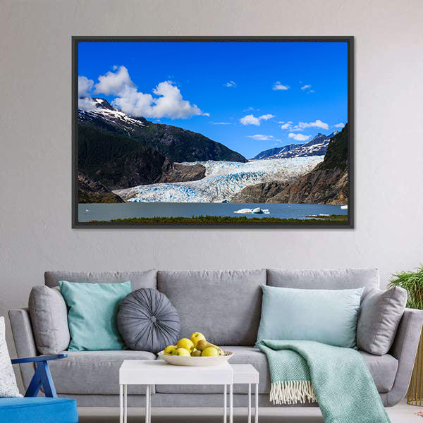 Mendenhall Glacier And Lake In Juneau Canvas Wall Art