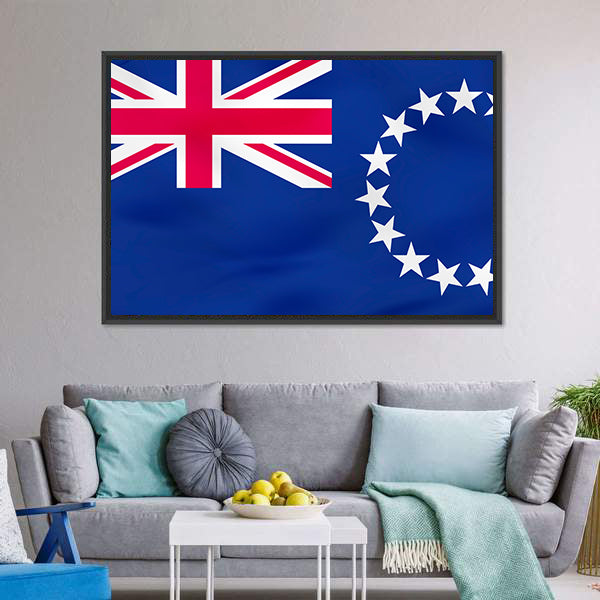 Cook Islands Flag with Circle of Stars Canvas Wall Art