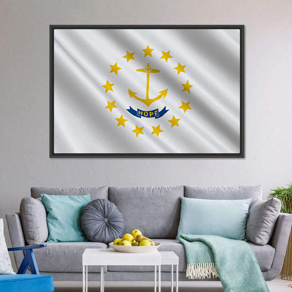 Flag Of Rhode Island Canvas Wall Art-5 Horizontal-Gallery Wrap-22" x 12"-Tiaracle