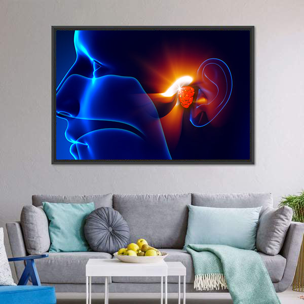 Human Ear Pain Illustration Canvas Wall Art