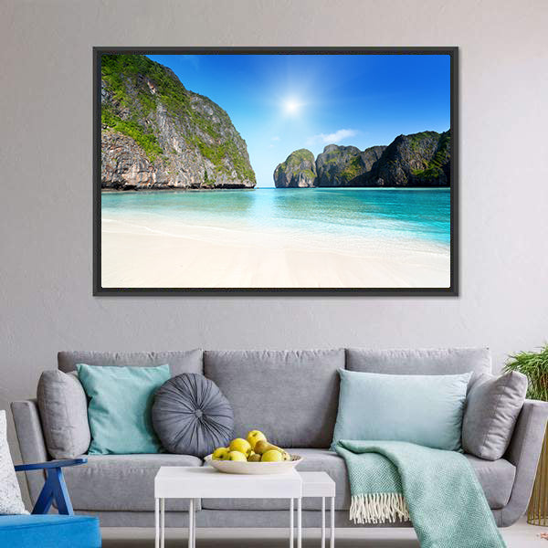 Morning In Maya Bay Canvas Wall Art-3 Horizontal-Gallery Wrap-25" x 16"-Tiaracle