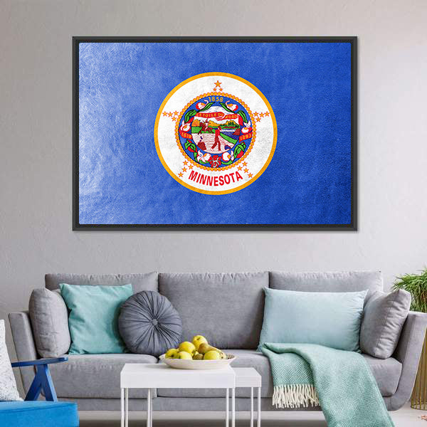 Minnesota Flag Canvas Wall Art-5 Horizontal-Gallery Wrap-22" x 12"-Tiaracle