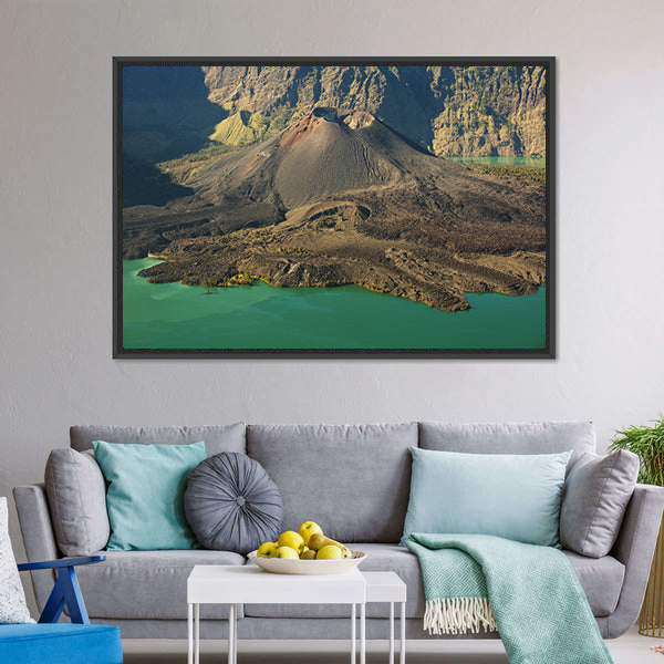 Caldera Lake and Volcano, Indonesia Canvas Wall Art