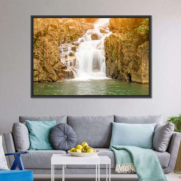 Namtok Phlio Waterfall Canvas Wall Art-5 Horizontal-Gallery Wrap-22" x 12"-Tiaracle