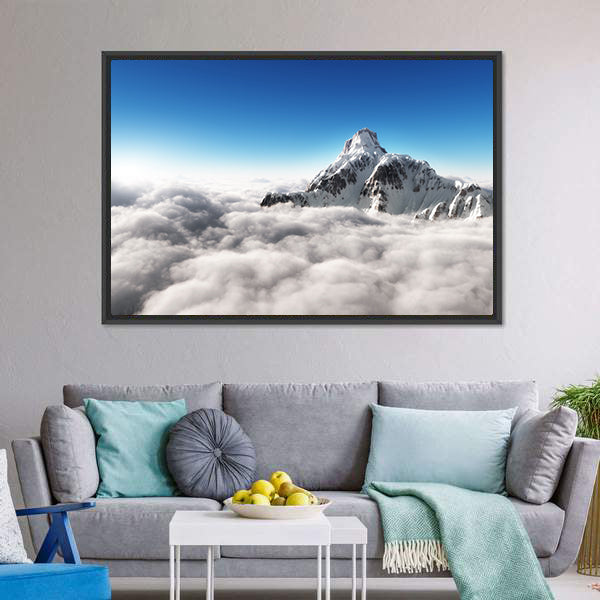 Mountain Above The Clouds Canvas Wall Art-3 Horizontal-Gallery Wrap-25" x 16"-Tiaracle