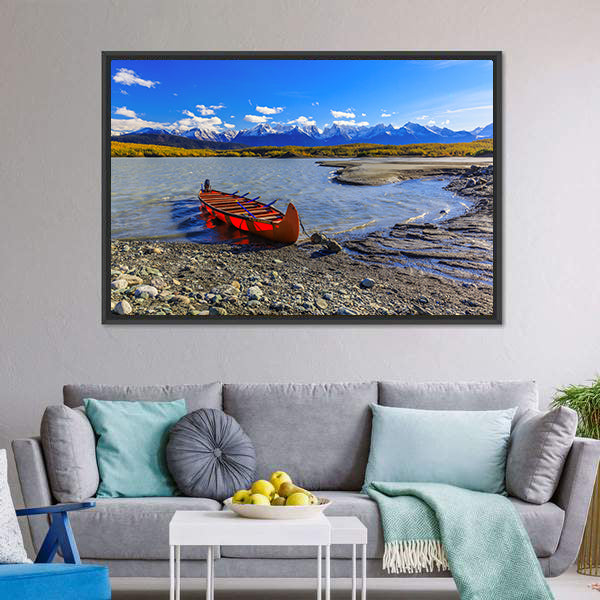 Glacial Lake Of Davidson Canvas Wall Art-5 Horizontal-Gallery Wrap-22" x 12"-Tiaracle