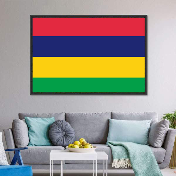 Flag Of Mauritius Canvas Wall Art-5 Horizontal-Gallery Wrap-22" x 12"-Tiaracle