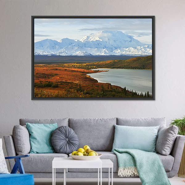 Denali Mountain And Wonder Lake At Sunrise Canvas Wall Art-5 Horizontal-Gallery Wrap-22" x 12"-Tiaracle
