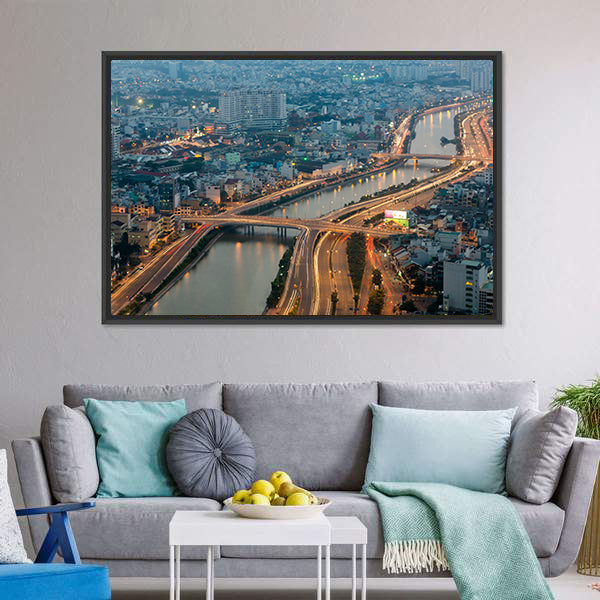 Ho Chi Minh City View Vietnam Canvas Wall Art-5 Horizontal-Gallery Wrap-22" x 12"-Tiaracle