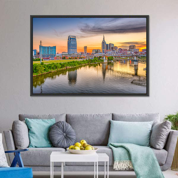 Nashville Downtown Skyline Canvas Wall Art