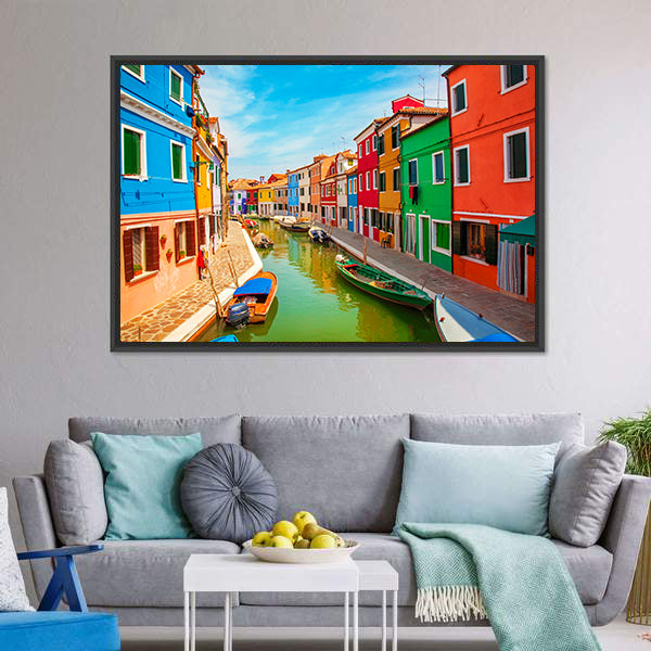 Burano Island in the Venetian Lagoon Canvas Wall Art