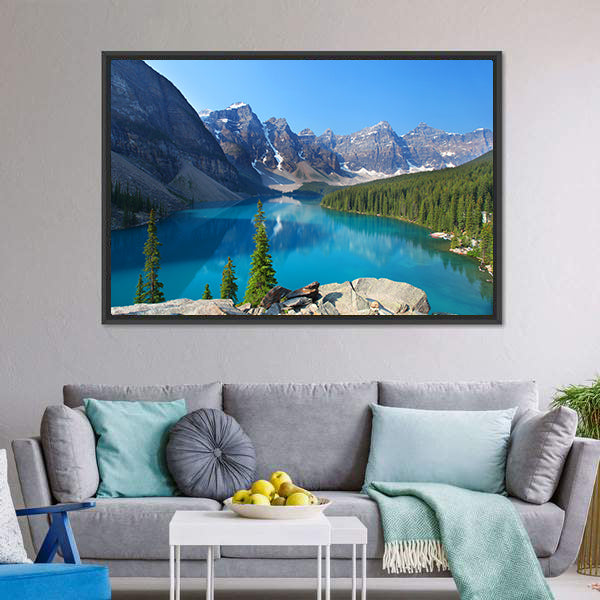 Moraine Lake In Canadian Rockies Canvas Wall Art