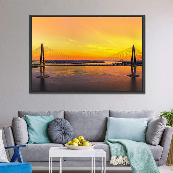 Charleston Bridge at Sunset Canvas Wall Art