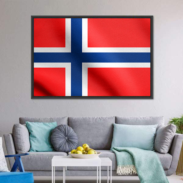 Flag Of Norway Canvas Wall Art-5 Horizontal-Gallery Wrap-22" x 12"-Tiaracle