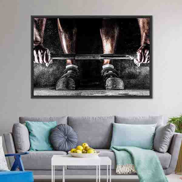 Bodybuilder Man Motivational Canvas Wall Art-3 Horizontal-Gallery Wrap-25&quot; x 16&quot;-Tiaracle