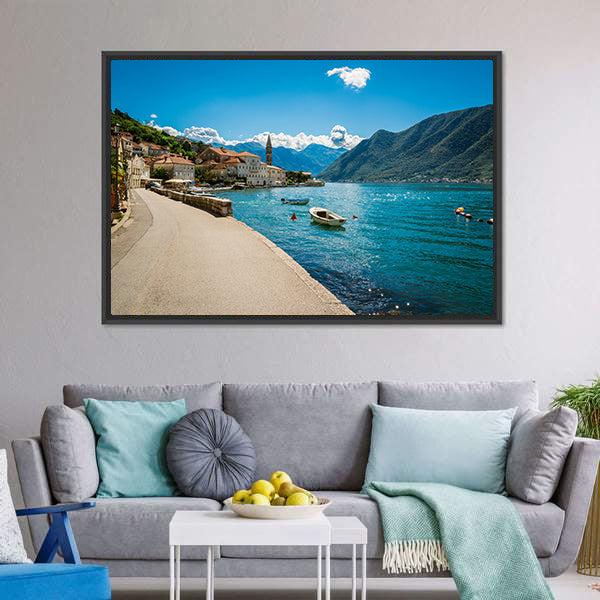 Boka Kotor Bay In Montenegro Canvas Wall Art-3 Horizontal-Gallery Wrap-25" x 16"-Tiaracle