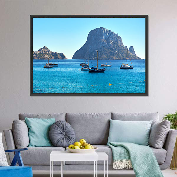 Island Of Es Vedra Canvas Wall Art-5 Horizontal-Gallery Wrap-22" x 12"-Tiaracle
