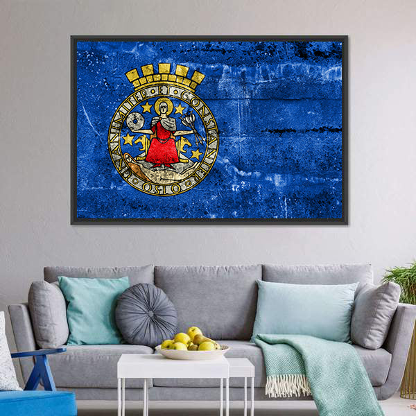 Flag Of Oslo Norway Canvas Wall Art-5 Horizontal-Gallery Wrap-22" x 12"-Tiaracle