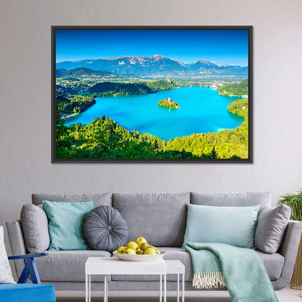 Bled Lake Slovenia Canvas Wall Art-5 Horizontal-Gallery Wrap-22" x 12"-Tiaracle