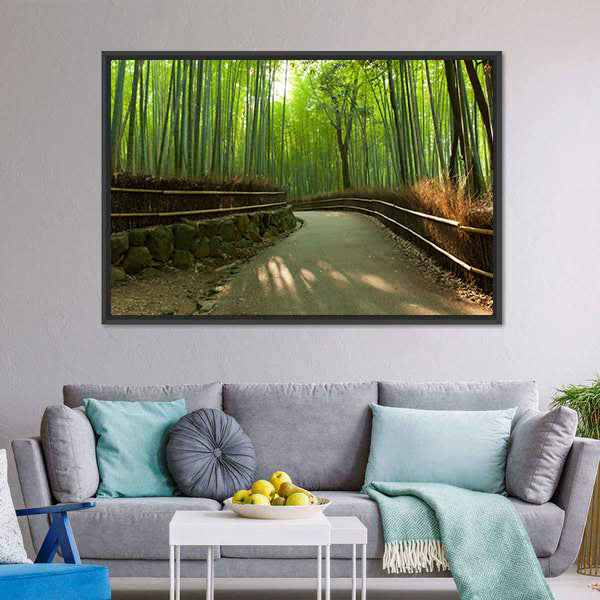 Arashiyama Bamboo Grove In Kyoto Japan Canvas Wall Art-3 Horizontal-Gallery Wrap-25" x 16"-Tiaracle