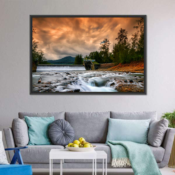 Dam Mentawa, Indonesia Canvas Wall Art