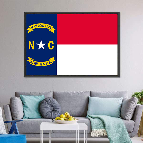 Flag Of North Carolina Canvas Wall Art-5 Horizontal-Gallery Wrap-22" x 12"-Tiaracle