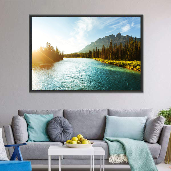 Castle Mountain Canvas Wall Art-3 Horizontal-Gallery Wrap-25" x 16"-Tiaracle