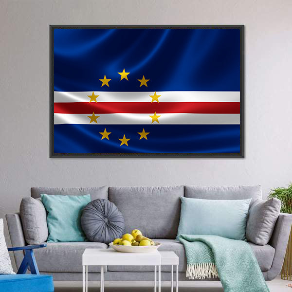 Flag Of Cape Verde Canvas Wall Art-5 Horizontal-Gallery Wrap-22" x 12"-Tiaracle