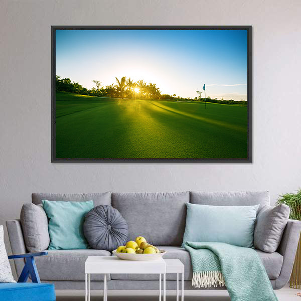 Countryside Golf Course at Sunrise Canvas Wall Art