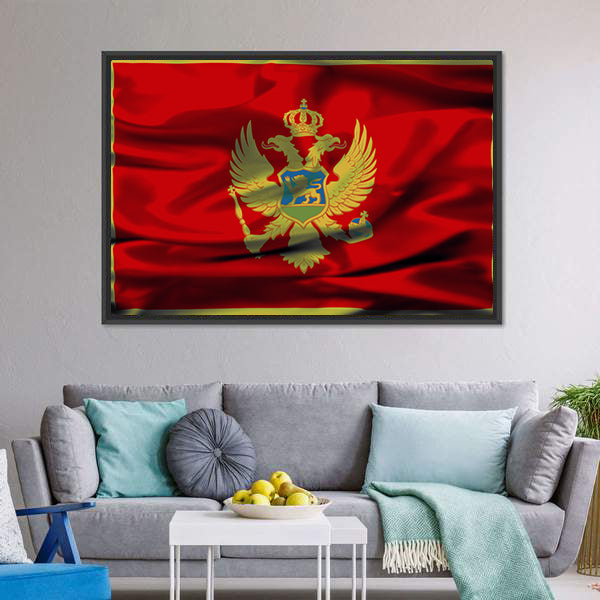 Montenegrin Flag Canvas Wall Art-5 Horizontal-Gallery Wrap-22" x 12"-Tiaracle