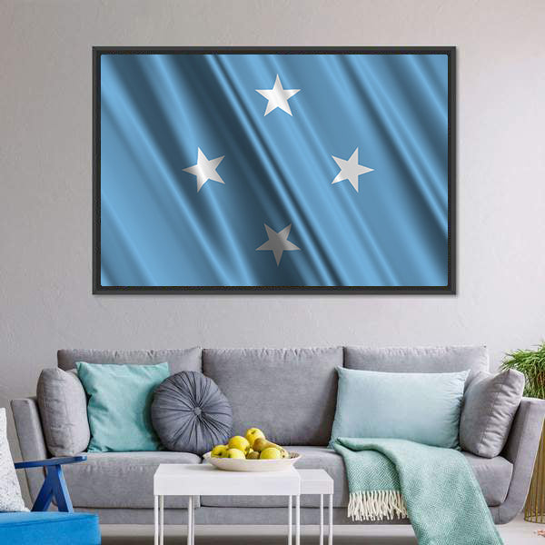 Micronesia Flag Canvas Wall Art-5 Horizontal-Gallery Wrap-22" x 12"-Tiaracle